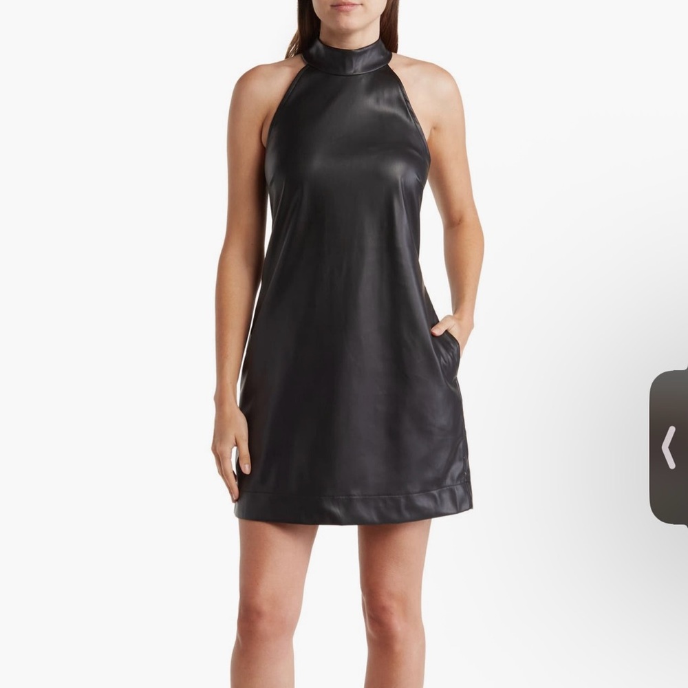 Melrose and Market Black Leather Mini Dress